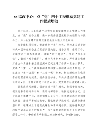 XX综改中心党建工作