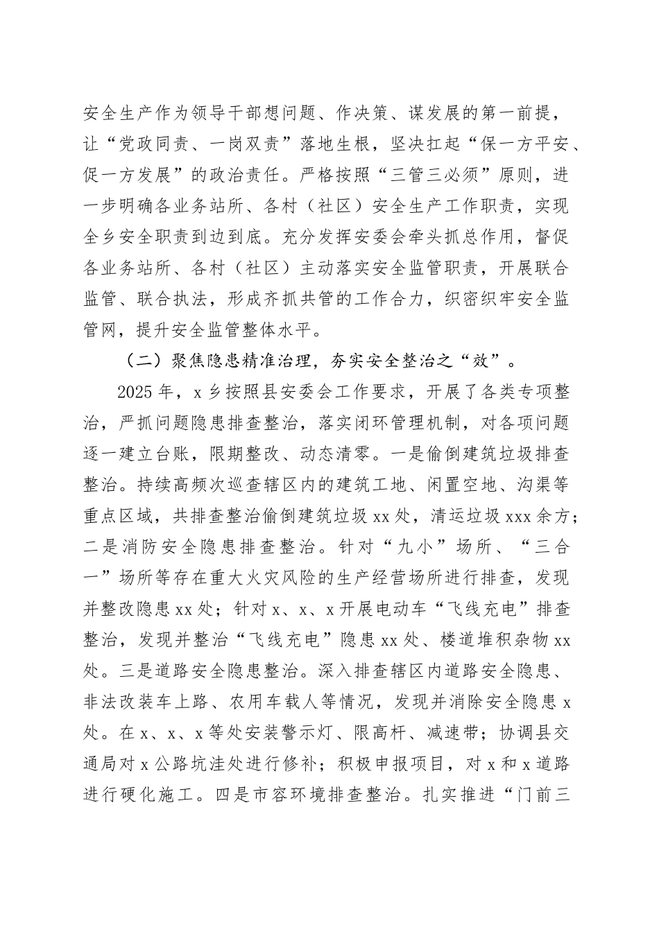 X乡2025年上半年安全生产工作总结_第2页