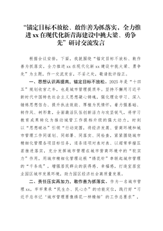 班子成员专题研讨交流发言