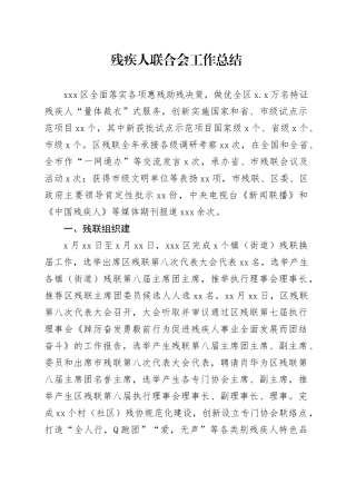 残疾人联合会工作总结