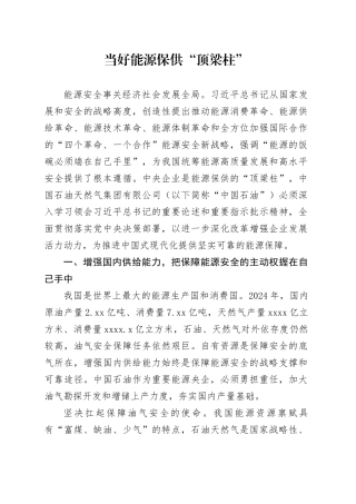 当好能源保供“顶梁柱”