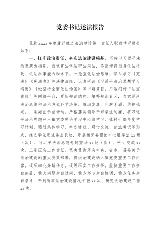 党委书记述法报告