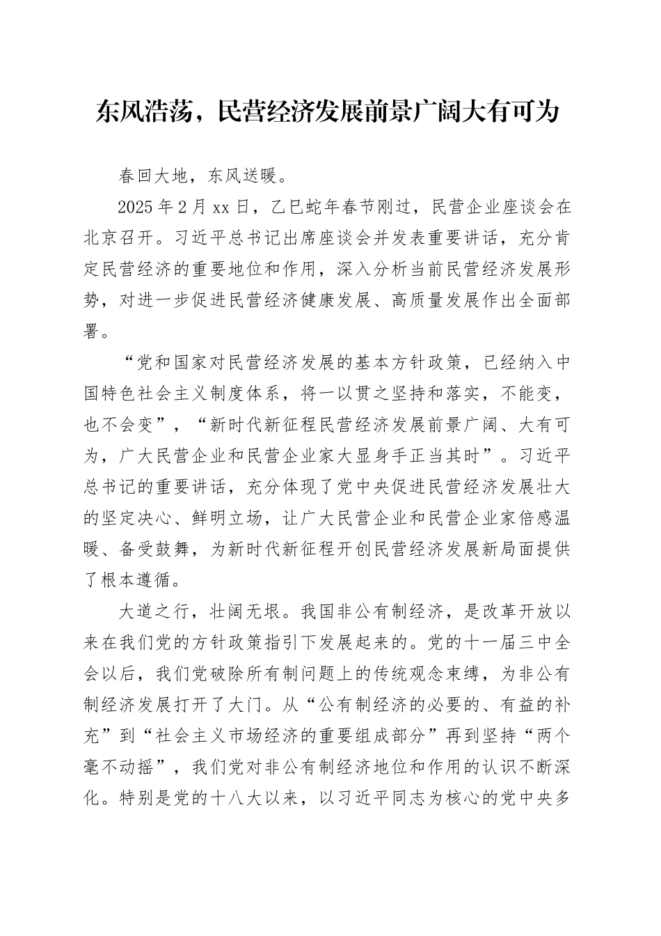 东风浩荡，民营经济发展前景广阔大有可为_第1页