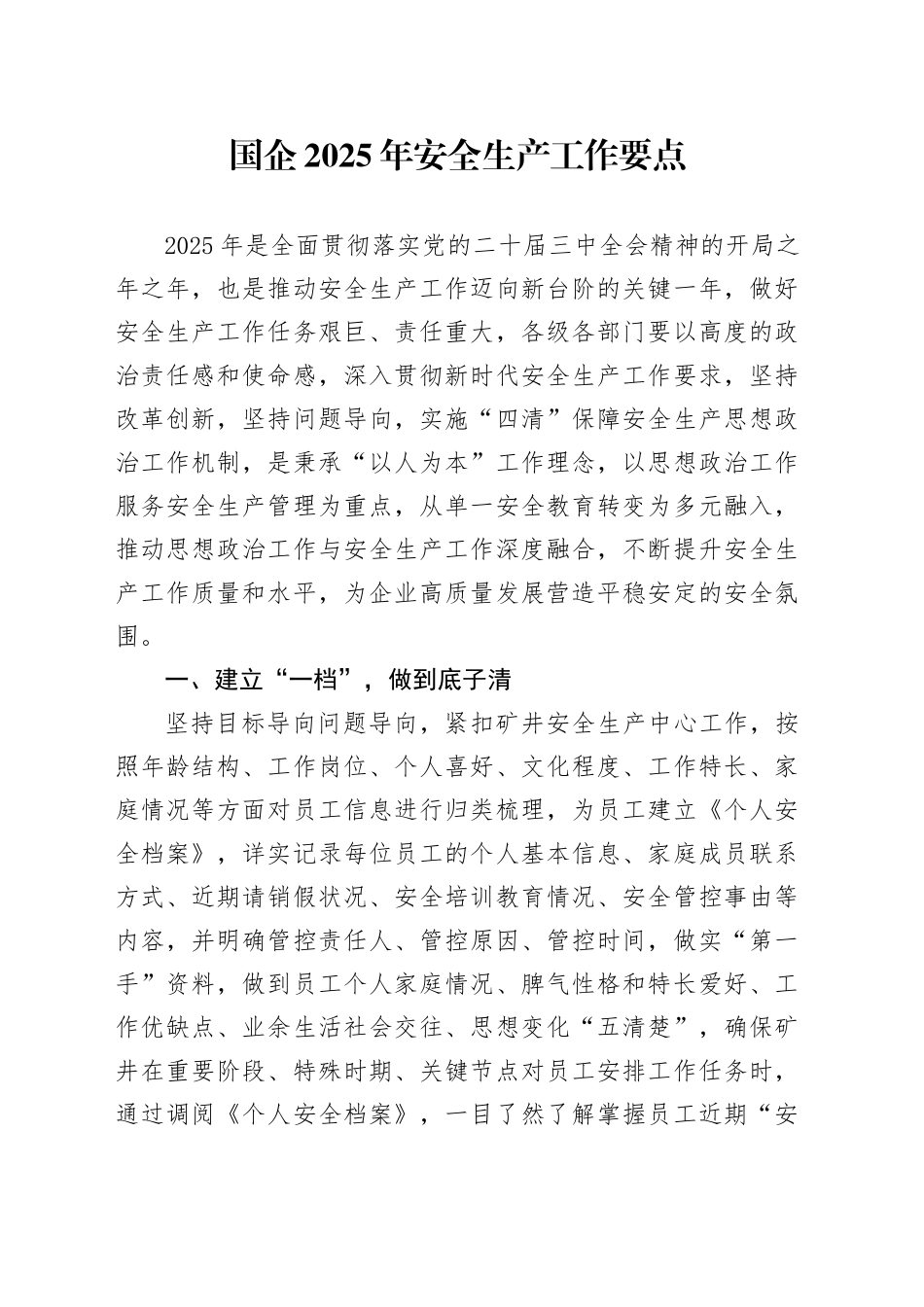 国企2025年安全生产工作要点_第1页