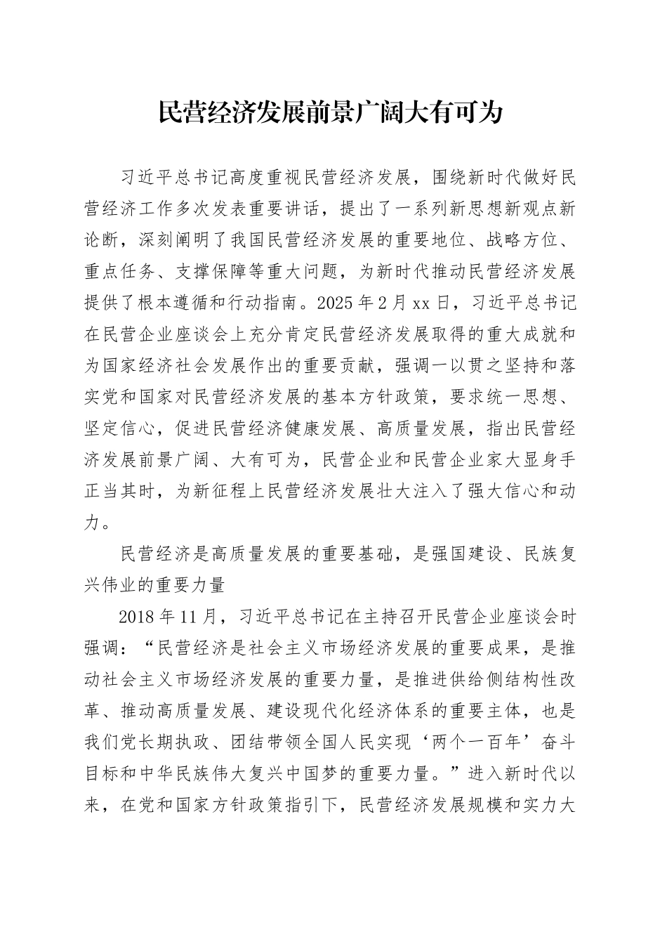 民营经济发展前景广阔大有可为_第1页