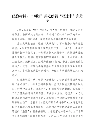 某街道经验材料：“四线”并进绘就“双过半”实景图