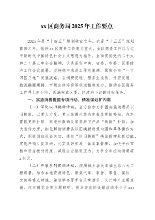 区商务局2025年工作要点