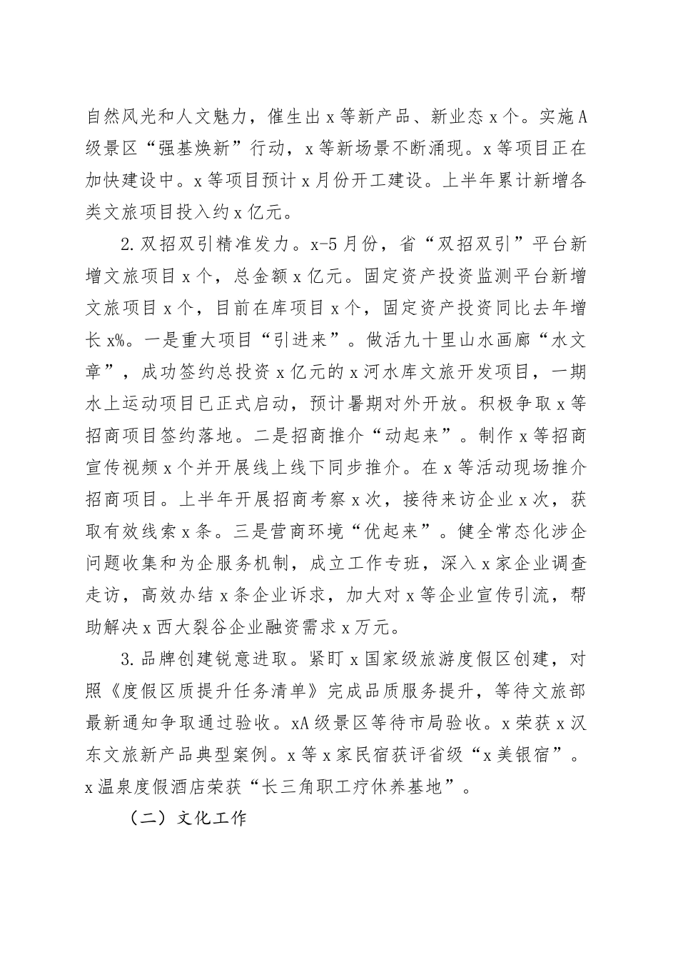 区文旅局2025年上半年工作总结及下半年工作安排_第2页