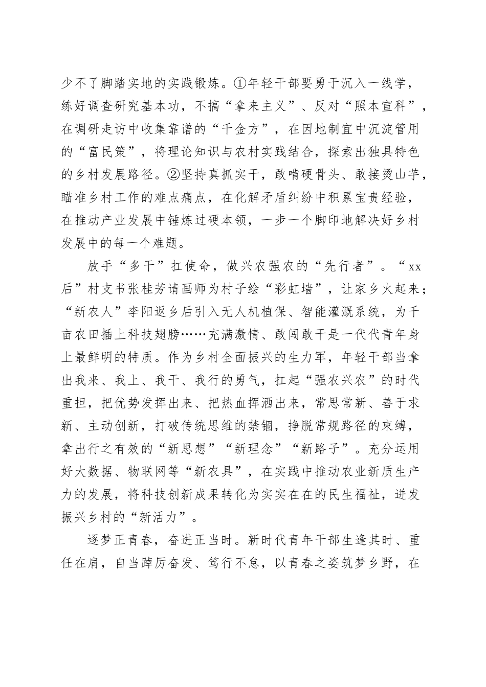 申论范文：以青春之姿筑梦乡野_第2页