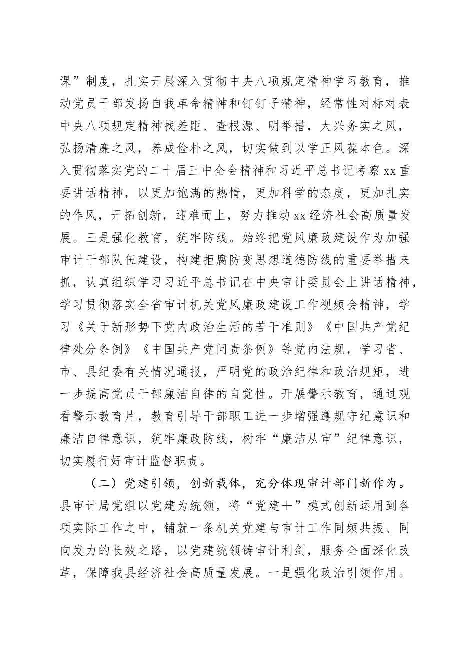 审计局2025年上半年党建工作总结报告_第2页