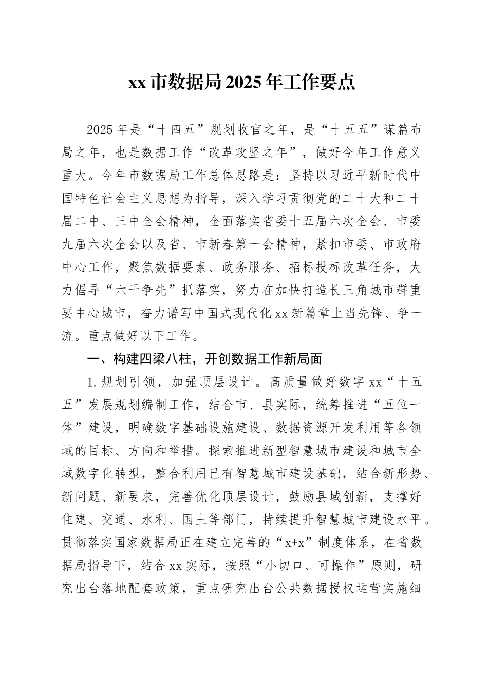市数据局2025年工作要点_第1页