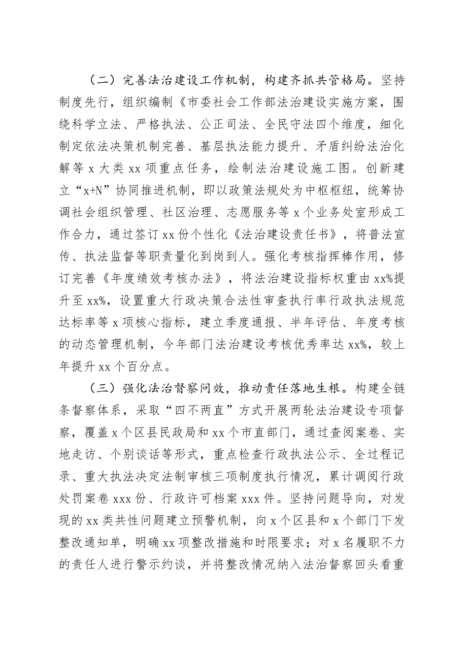 市委社会工作部党组书记、部长履行推进法治建设第一责任人职责情况报告_第2页