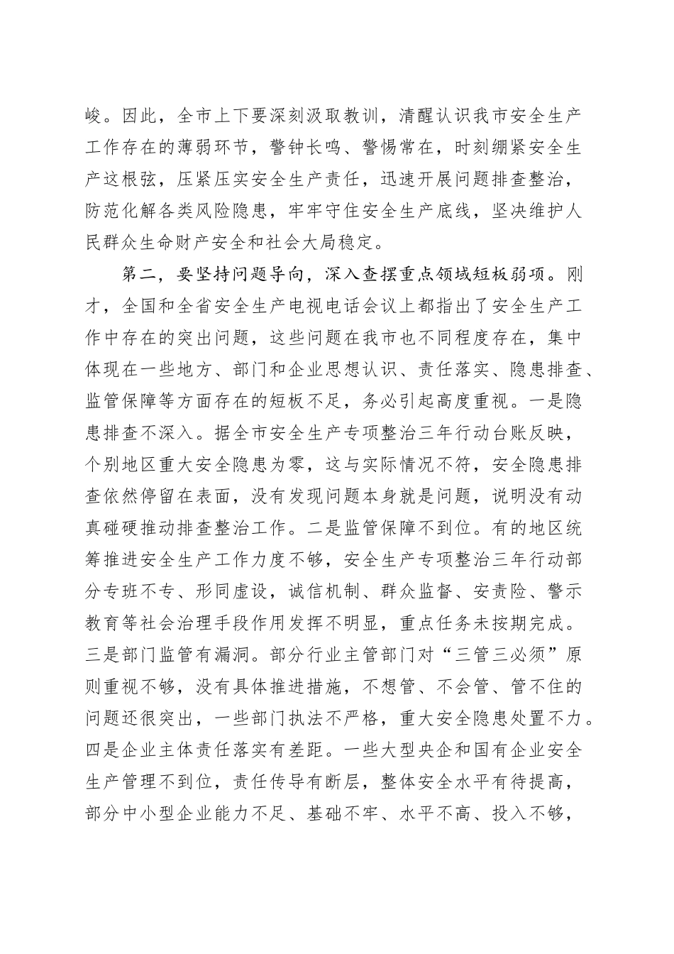 市政府市长在全市安全生产电视电话会议上的讲话_第2页