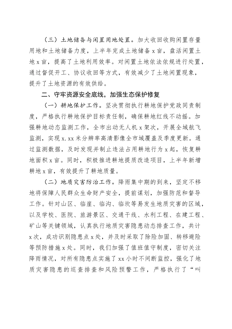 市自然资源局2025年上半年工作总结_第2页