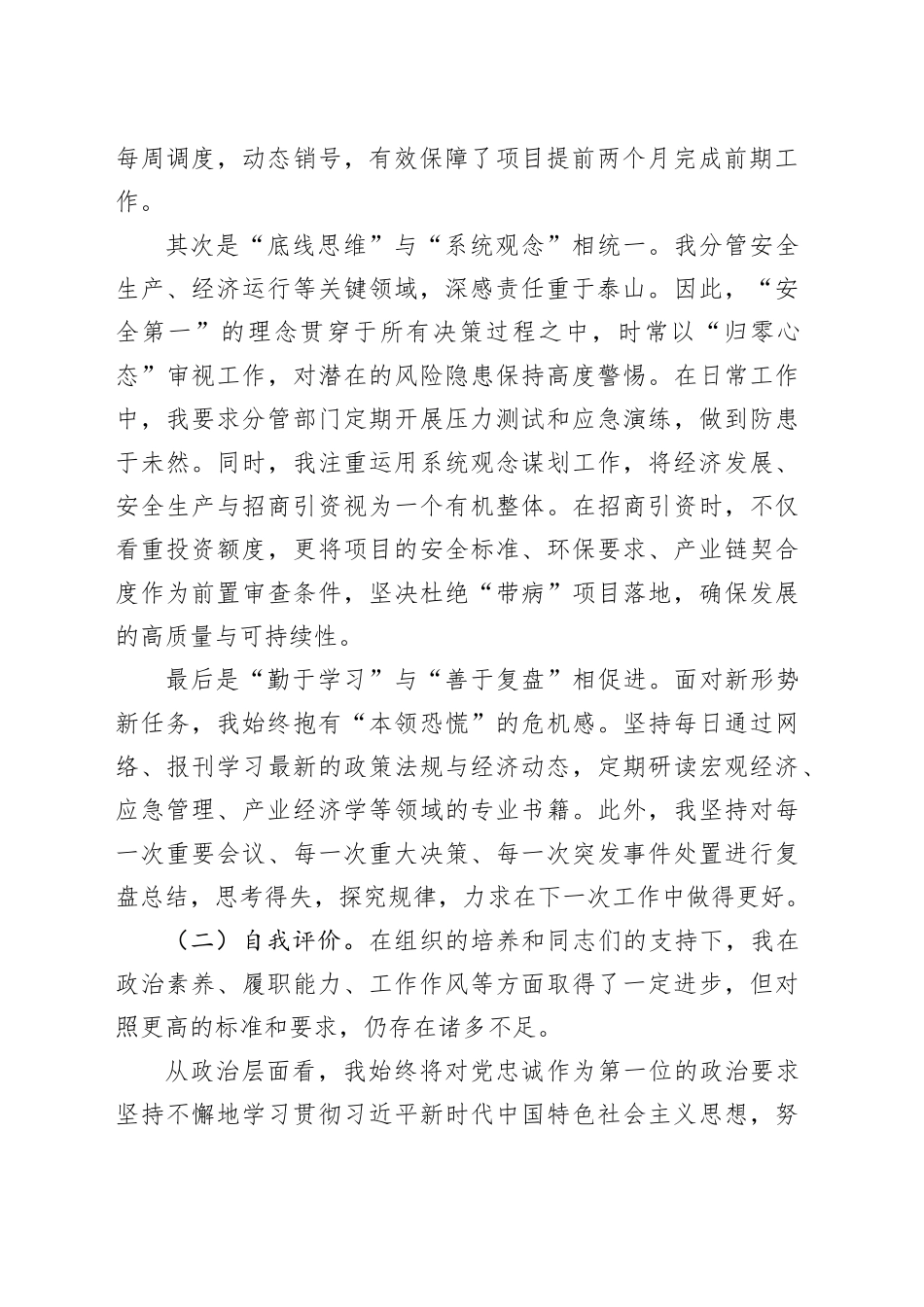 县常务副县长政治自画像报告_第2页