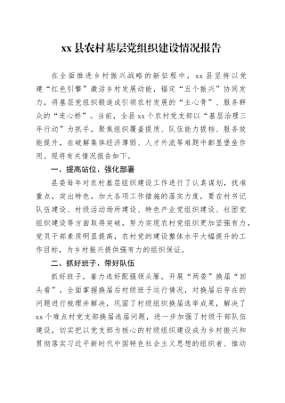 县农村基层党组织建设情况报告
