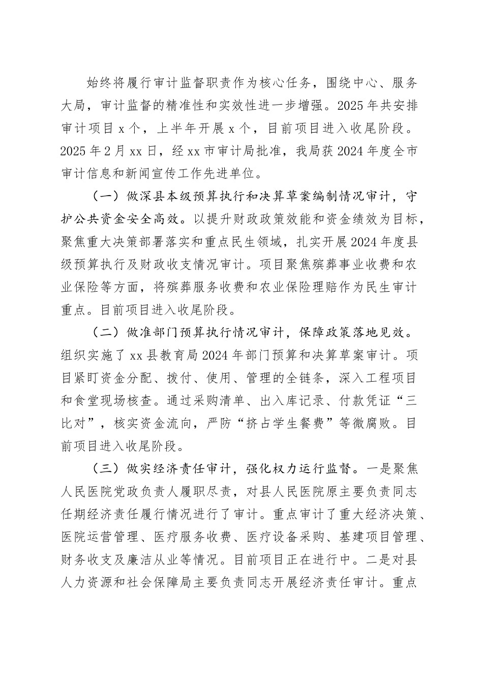 县审计局2025年上半年工作总结和下半年工作计划_第2页