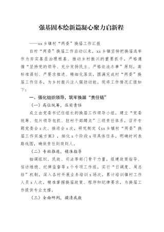 乡镇街道村“两委”换届工作汇报