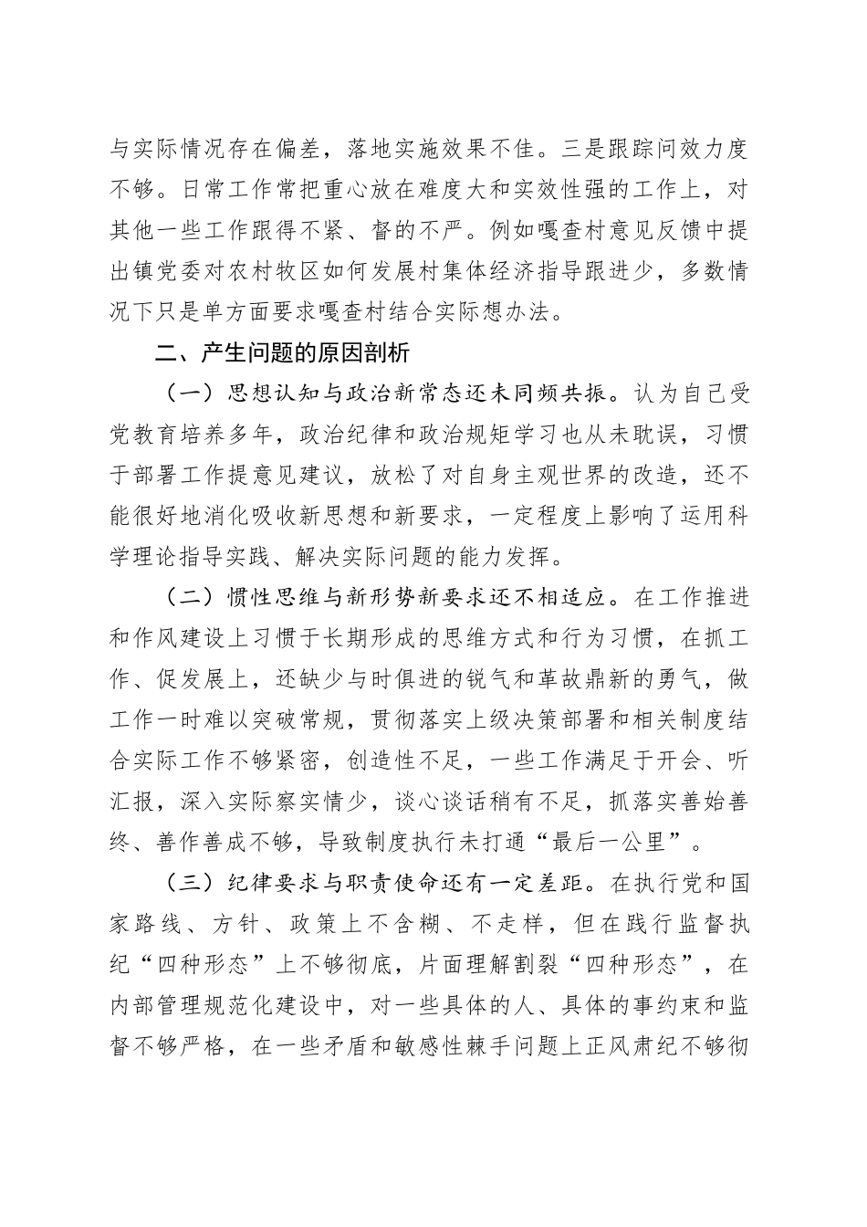 巡察整改专题民主生活会对照检查材料-2_第2页