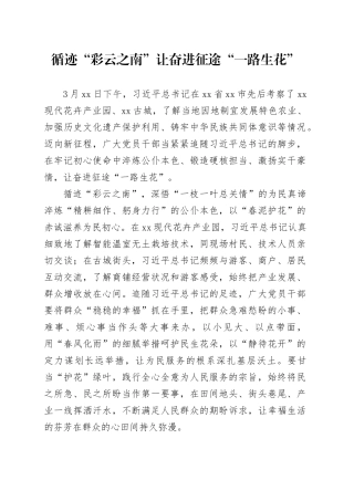 循迹“彩云之南” 让奋进征途“一路生花”