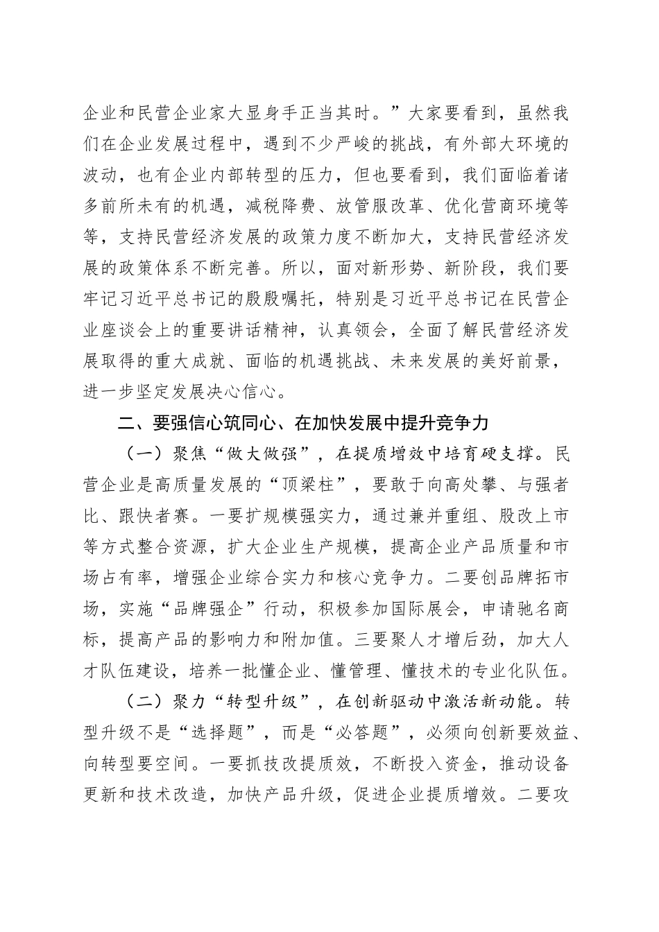 在2025年民营企业座谈会上的讲话_第2页