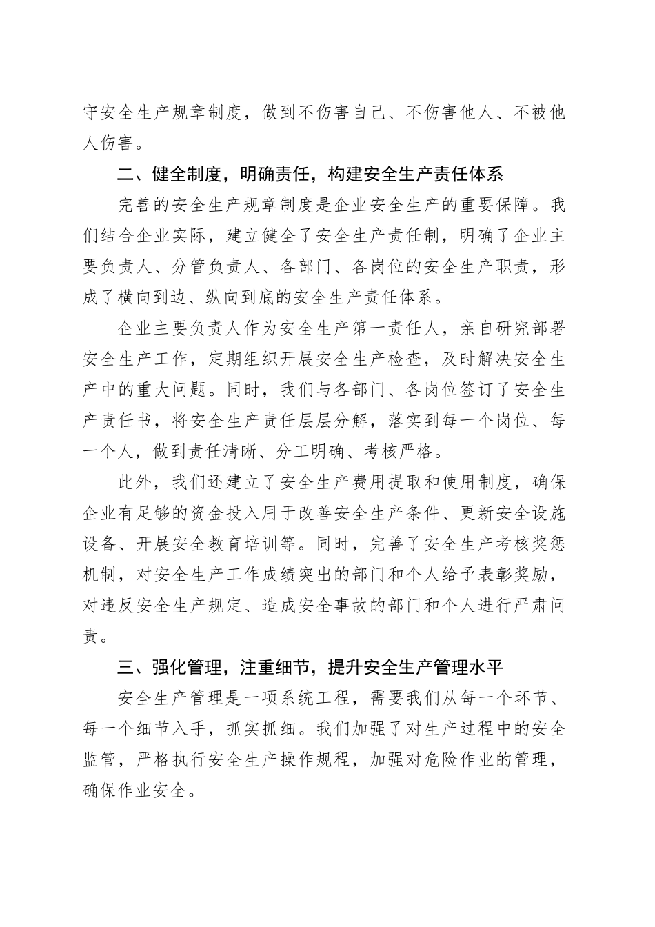 在2025年全面落实企业安全生产主体责任工作推进会上的发言_第2页