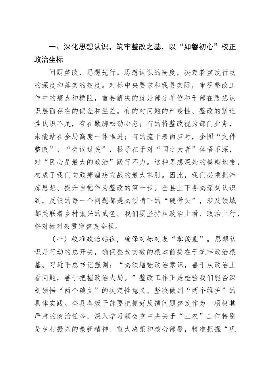 在2025年全县巩固拓展脱贫攻坚成果同乡村振兴有效衔接问题整改攻坚会上的讲话_第2页