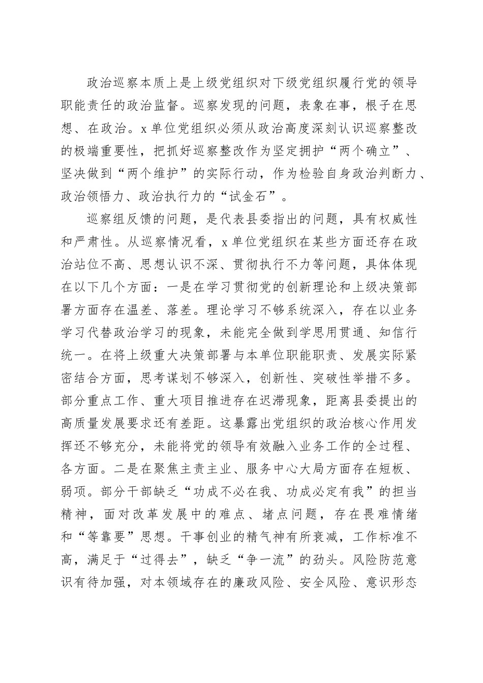 在2025年县委巡察党组织反馈会议上的讲话_第2页