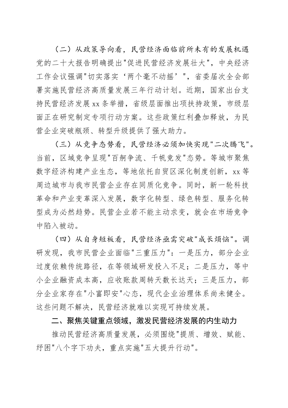 在全市推动民营经济高质量发展座谈会上的讲话_第2页