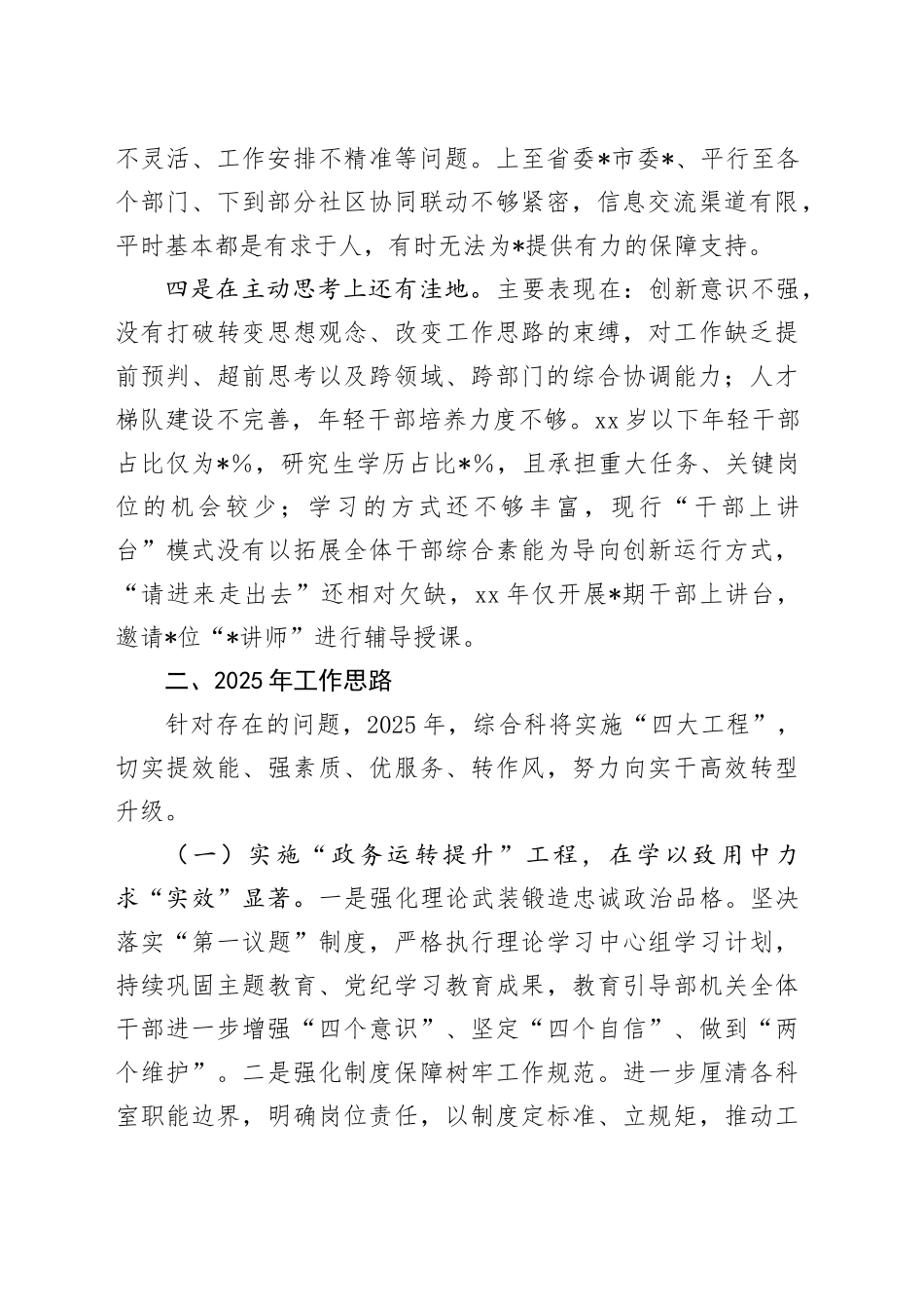 综合科2025年度务虚会汇报材料_第2页