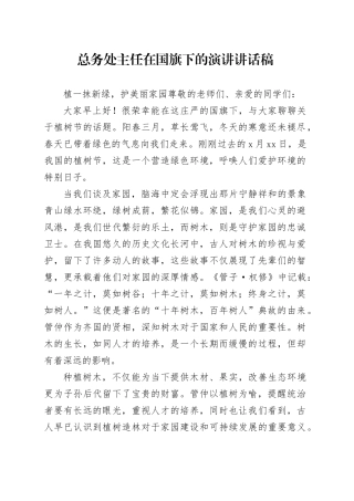 总务处主任在国旗下的演讲讲话稿