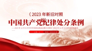 《中国共产党纪律处分条例》2023年新旧对照版党课ppt - 副本