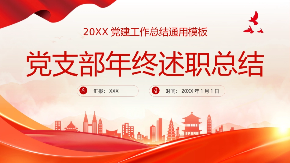 2024年党支部党建工作总结及下步工作打算PPT（20241230）_第1页