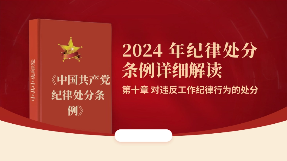 党纪学习教育PPT课件：纪律处分条例第十章对违反工作纪律行为的处分ppt_第1页