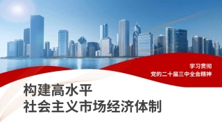 党课PPT课件含讲稿：构建高水平社会主义市场经济体制——学习贯彻党的二十届三中全会精神（国资国企改革）