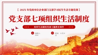 党支部七项组织生活制度PPT党课