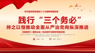 践行三个务必党课课件PPT（20240508）