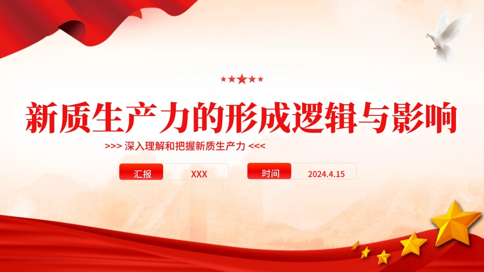 新质生产力的形成逻辑与影响党课ppt课件_第1页