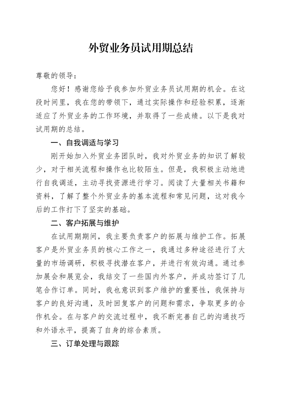 外贸业务员试用期总结_第1页