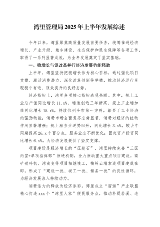 湾里管理局2025年上半年发展综述