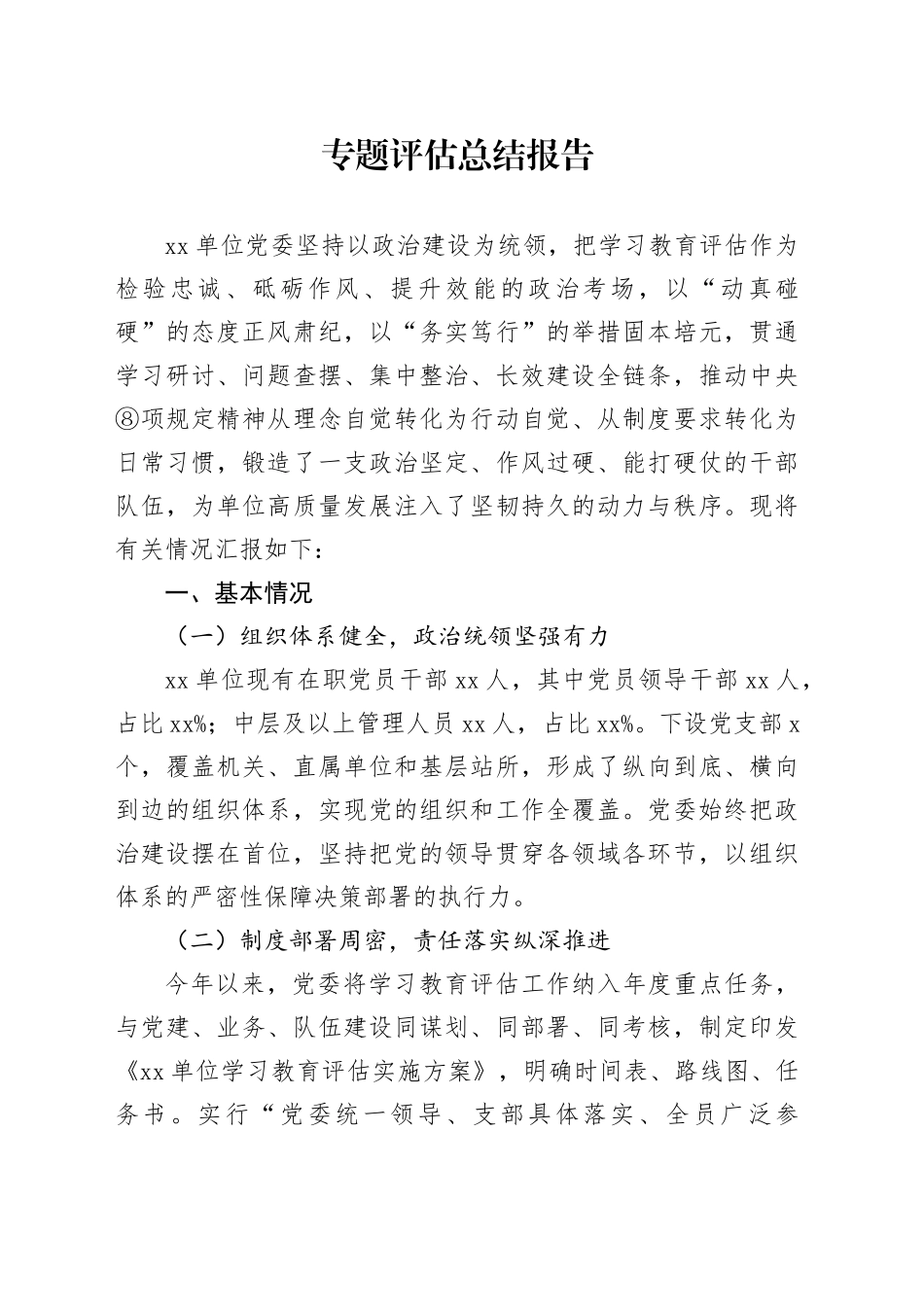 专题评估总结报告_第1页