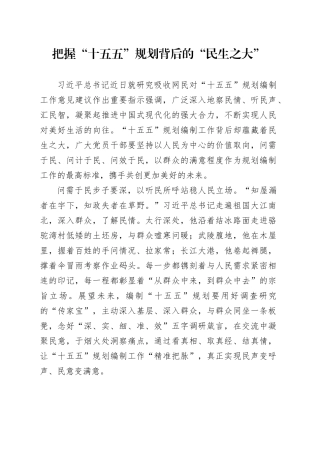 把握“十五五”规划背后的“民生之大”