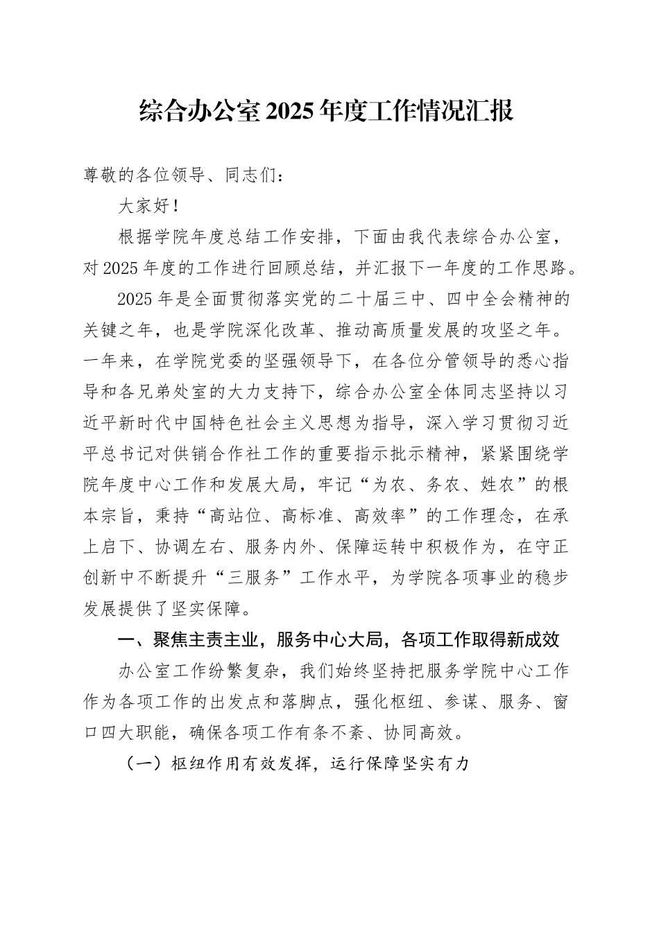 综合办公室2025年度工作情况汇报20250919_第1页