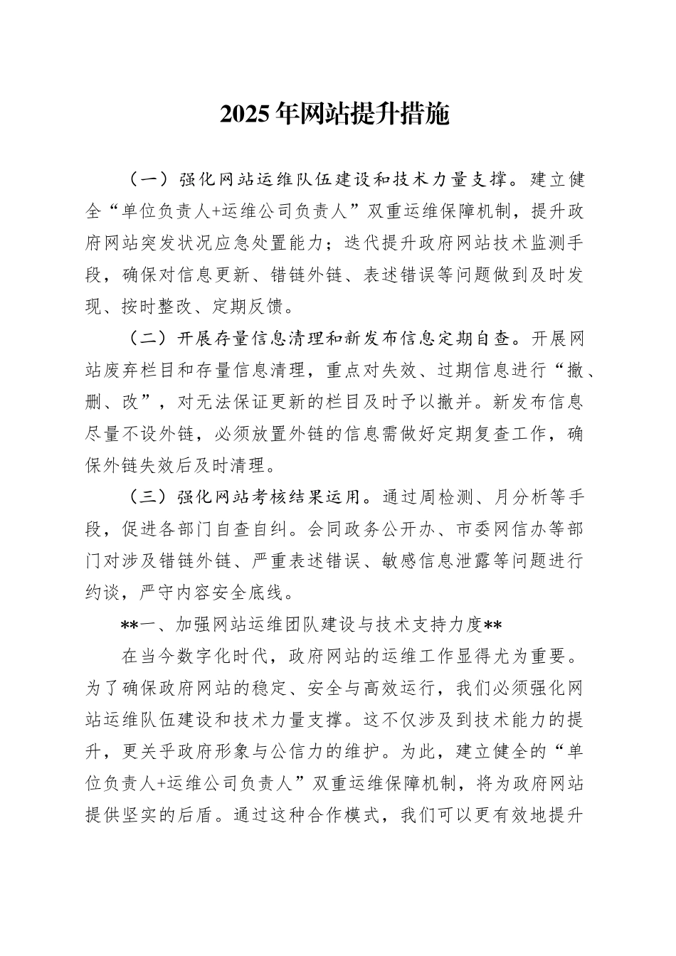 2025年网站提升措施_第1页