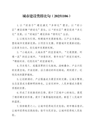 城市建设类排比句（20251106）