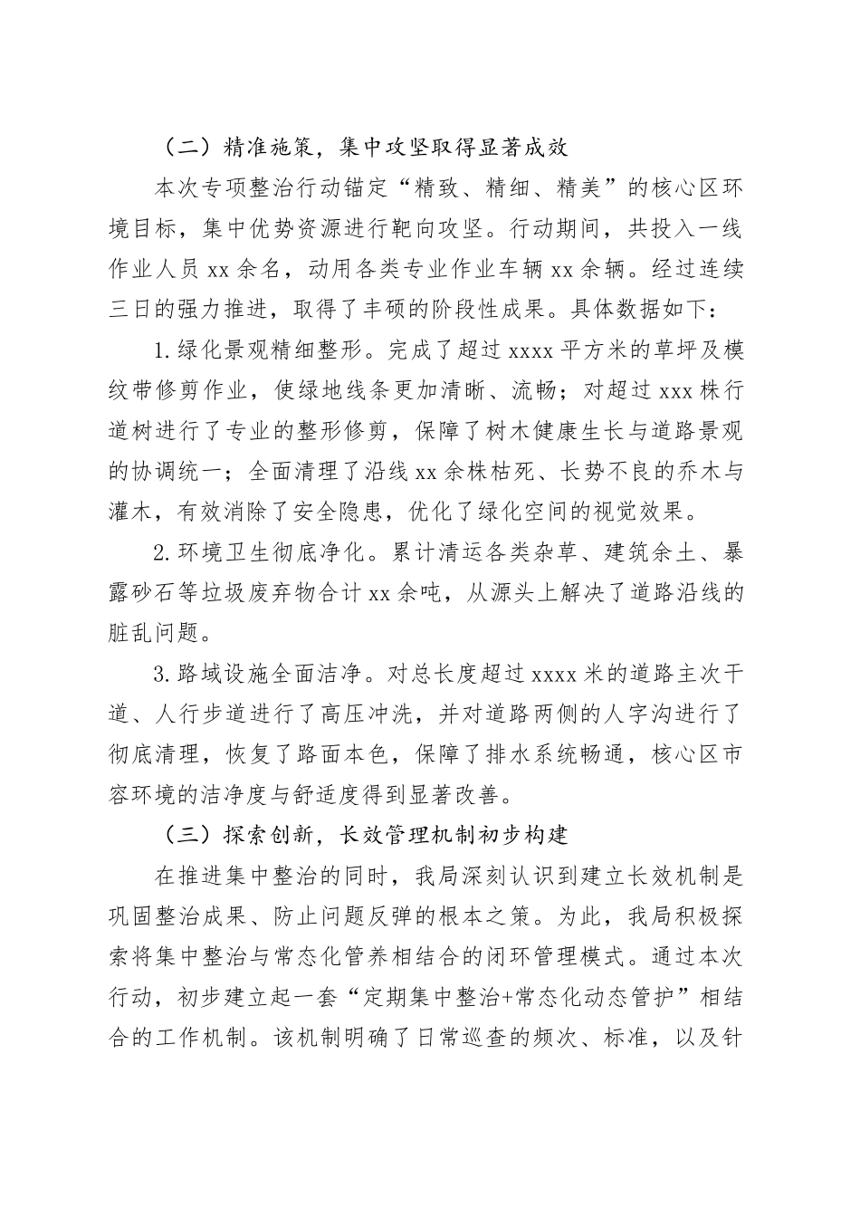区城市管理局2025年度核心区环境专项整治工作情况报告_第2页
