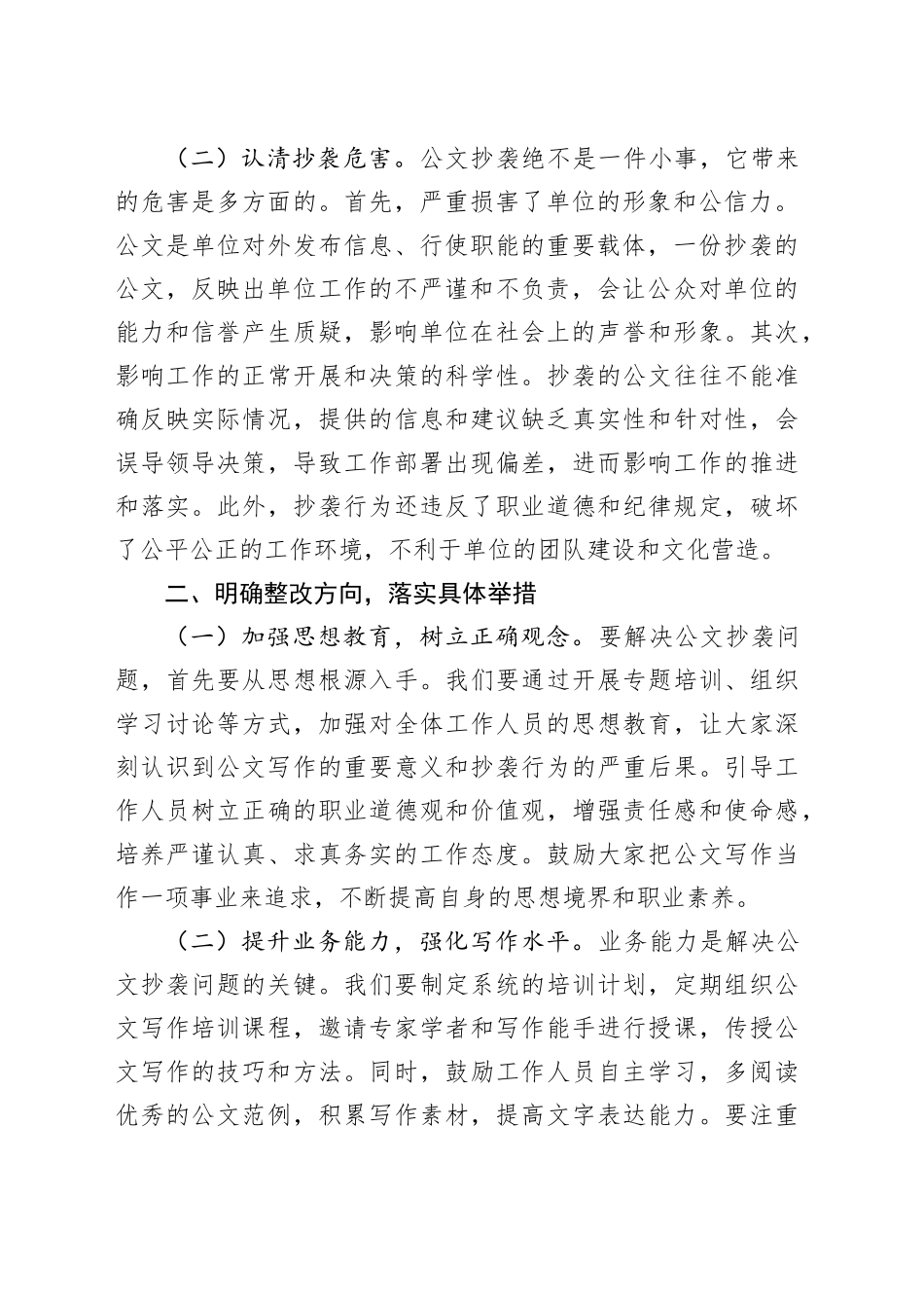 在2025年公文抄袭问题专题研讨会上的讲话_第2页