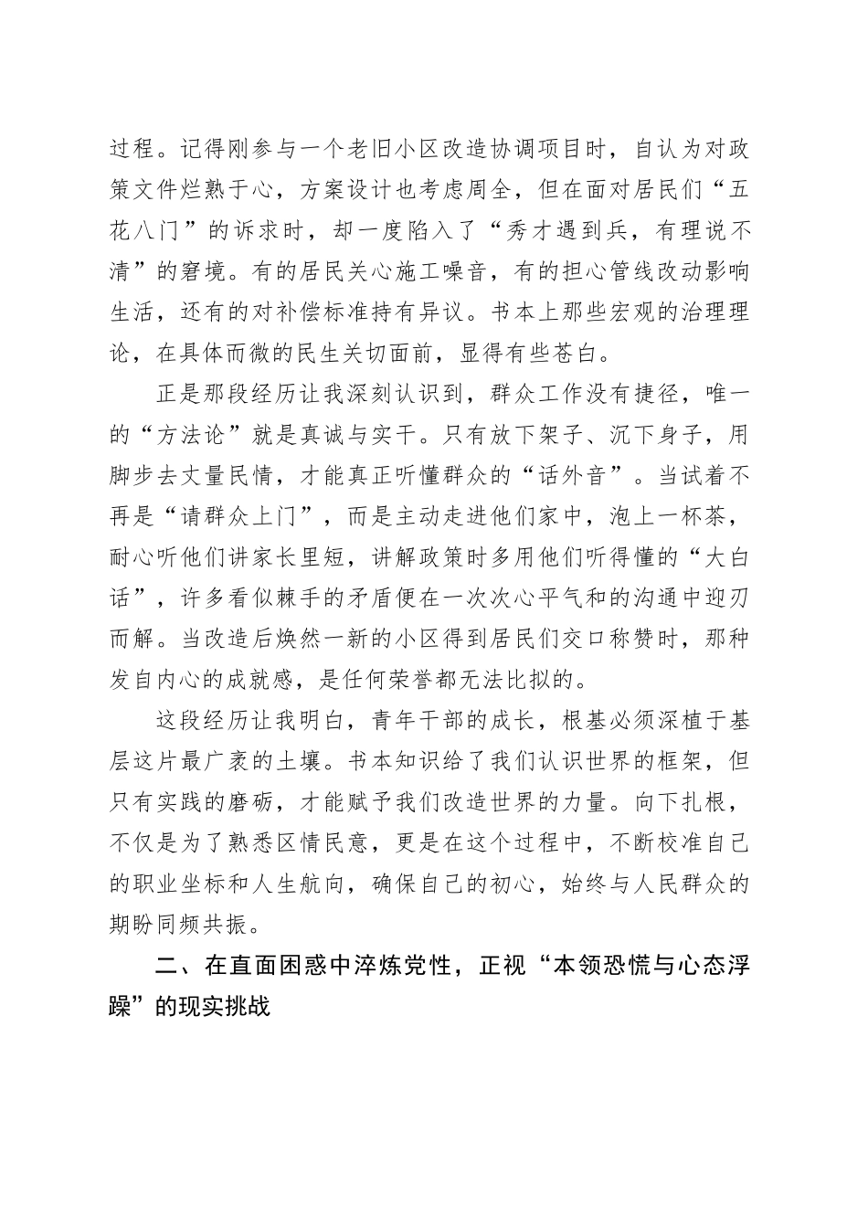 在全区青年干部座谈会上的研讨发言_第2页