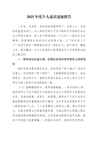 2025年度个人述责述廉报告