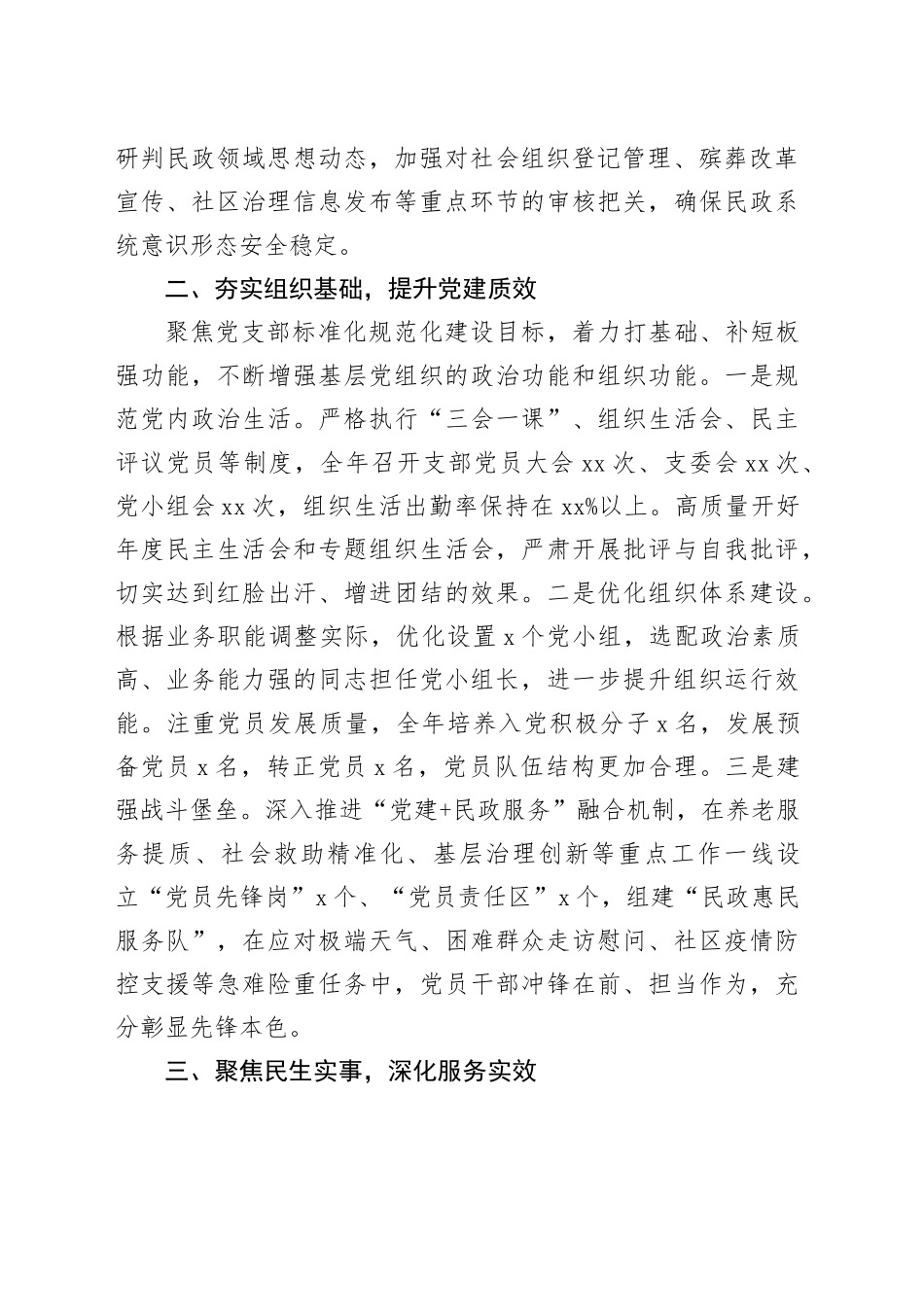 2025年度民政局党支部书记抓基层党建工作述职报告_第2页